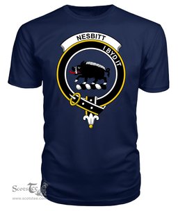 ScotsTee Shop Scottish Nesbitt (or Nisbet) Clan Tartan Scottish Clans Crest T Shirt