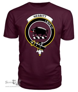 ScotsTee Shop Scottish Nesbitt (or Nisbet) Clan Tartan Scottish Clans Crest T Shirt