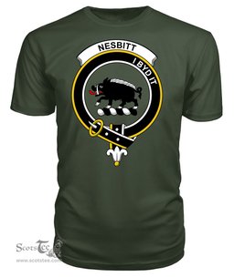 ScotsTee Shop Scottish Nesbitt (or Nisbet) Clan Tartan Scottish Clans Crest T Shirt