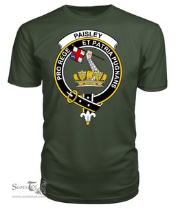 ScotsTee Shop Scottish Paisley (or Pasley) Clan Tartan Scottish Clans Crest T Shirt
