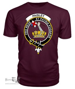 ScotsTee Shop Scottish Paisley (or Pasley) Clan Tartan Scottish Clans Crest T Shirt