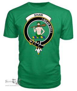 ScotsTee Shop Scottish Shaw Of Sauchie Clan Tartan Scottish Clans Crest T Shirt