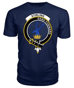 ScotsTee Shop Scottish Stirling of Cadder Present Chief Clan Tartan Scottish Clans Crest T Shirt
