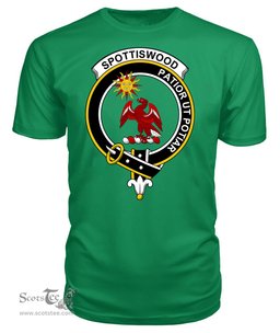 ScotsTee Shop Scottish Spottiswood Clan Tartan Scottish Clans Crest T Shirt