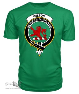 ScotsTee Shop Scottish Wilson Crest Clan Tartan Scottish Clans Crest T Shirt