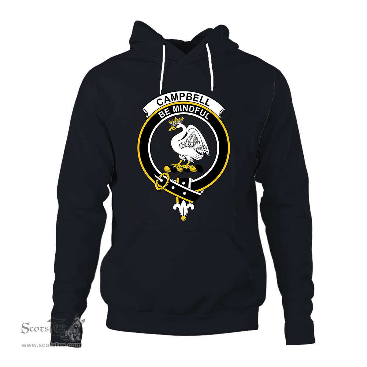 ScotsTee Shop Scottish Campell of Cawder Clan Tartan Scottish Clans Crest Hoodie