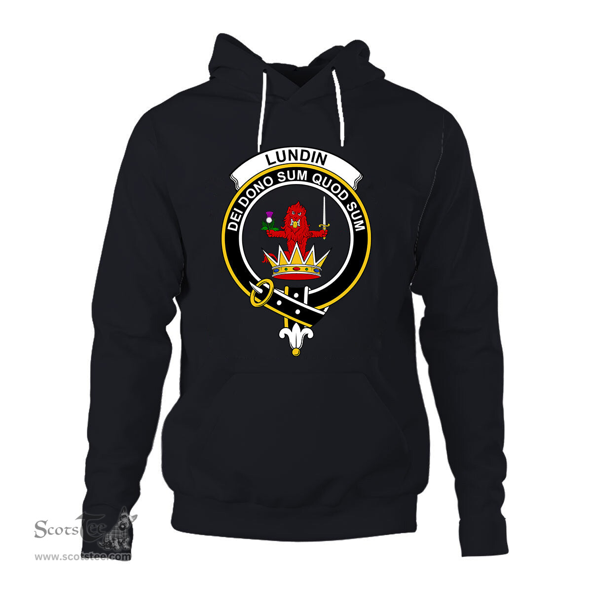 ScotsTee Shop Scottish Lundin Clan Tartan Scottish Clans Crest Hoodie