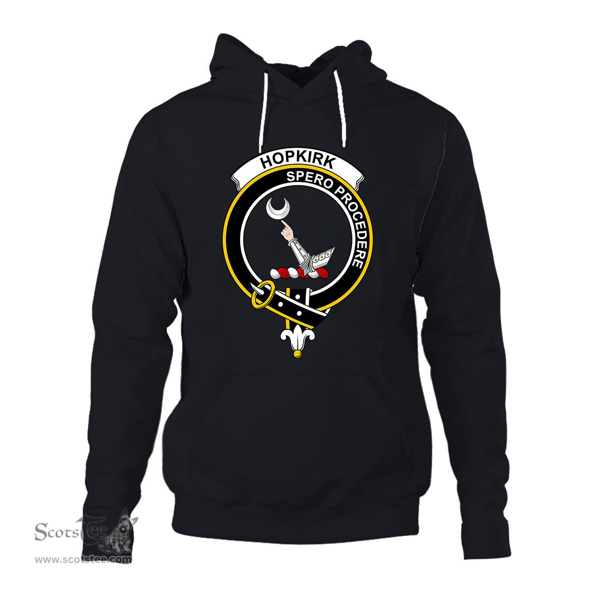 ScotsTee Shop Scottish Hopkirk Clan Tartan Scottish Clans Crest Hoodie