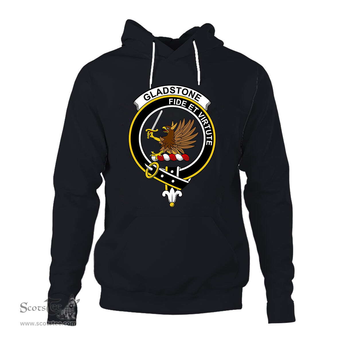 ScotsTee Shop Scottish Gladstone (or Gladstanes) Clan Tartan Scottish Clans Crest Hoodie