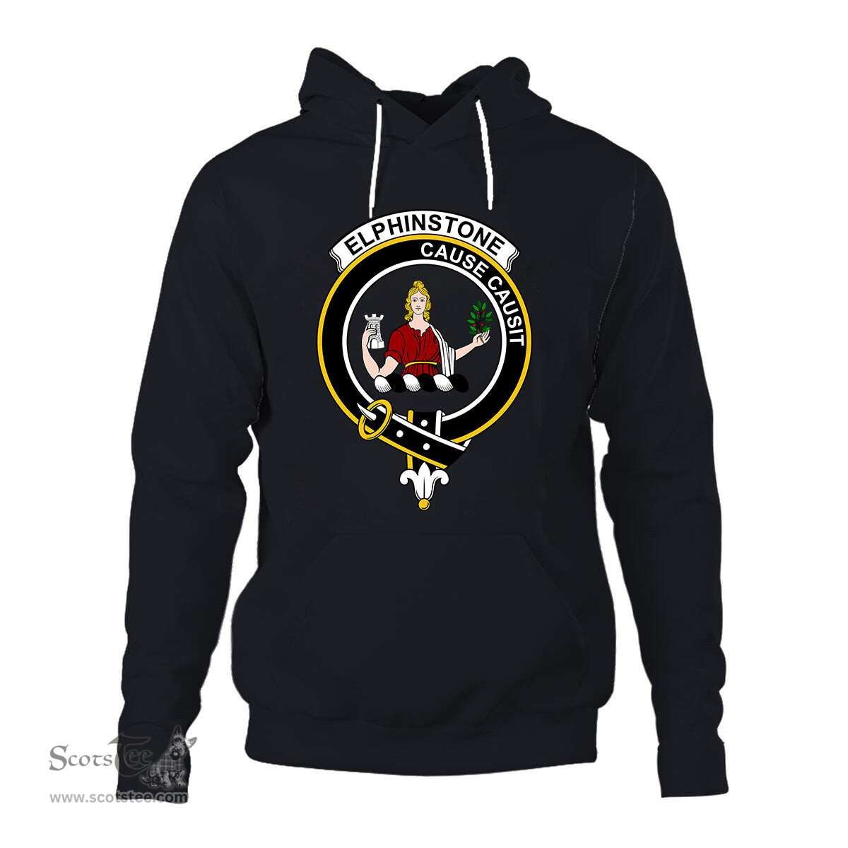 ScotsTee Shop Scottish Elphinstone Clan Tartan Scottish Clans Crest Hoodie
