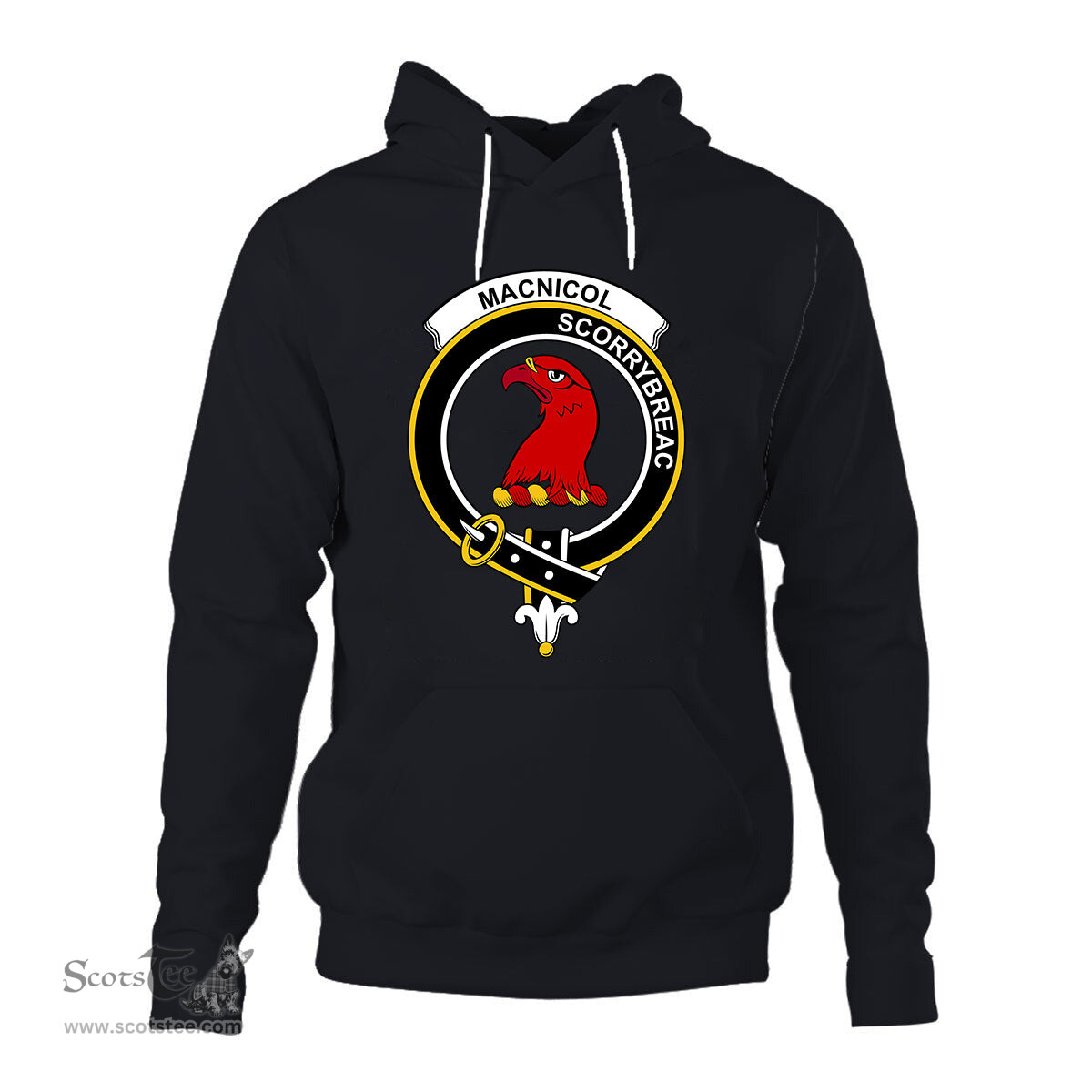 ScotsTee Shop Scottish MacNicol (of Scorrybreac) Clan Tartan Scottish Clans Crest Hoodie
