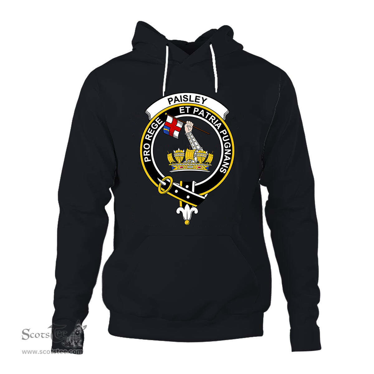 ScotsTee Shop Scottish Paisley (or Pasley) Clan Tartan Scottish Clans Crest Hoodie