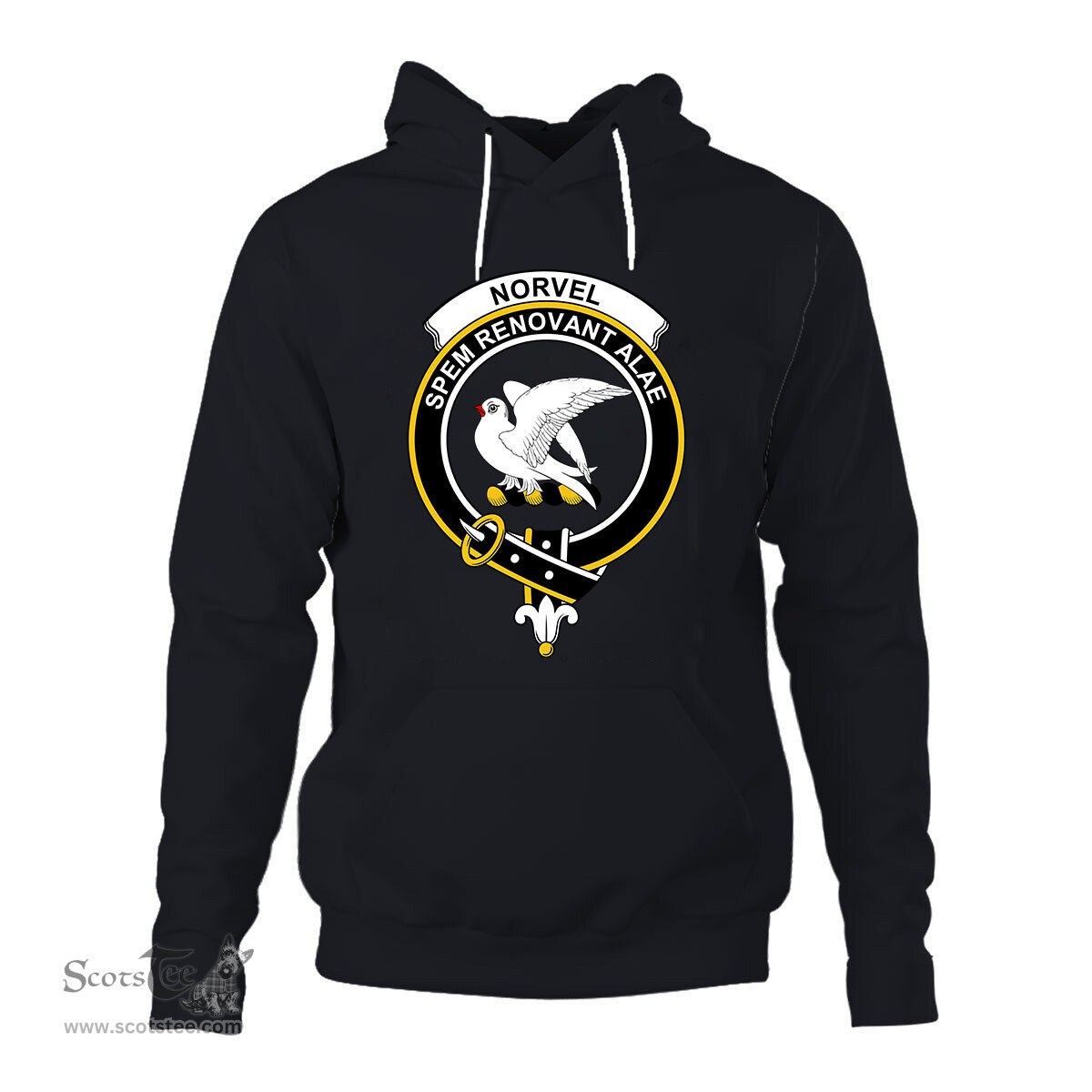 ScotsTee Shop Scottish Norvel (or Norvill) Clan Tartan Scottish Clans Crest Hoodie