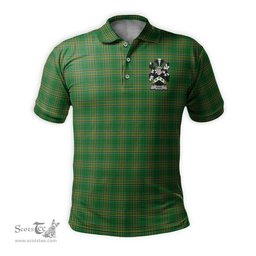 ScotsTee Shop Irish Davis Coat of Arms Family Crest Ireland Mens Polo Shirt Irish National Tartan Irish County Polo Shirt