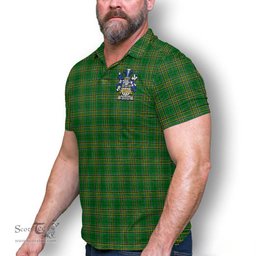 ScotsTee Shop Irish McVeagh Coat of Arms Family Crest Ireland Mens Polo Shirt Irish National Tartan Irish County Polo Shirt