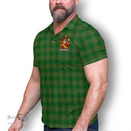 ScotsTee Shop Irish Stephens Coat of Arms Family Crest Ireland Mens Polo Shirt Irish National Tartan Irish County Polo Shirt