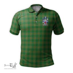 ScotsTee Shop Irish Stratford Coat of Arms Family Crest Ireland Mens Polo Shirt Irish National Tartan Irish County Polo Shirt