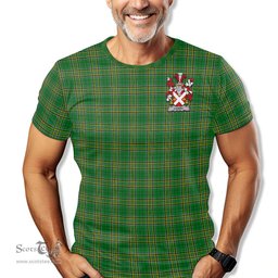ScotsTee Shop Irish Corry Coat of Arms Family Crest Ireland T Shirt Irish National Tartan Irish County T Shirt