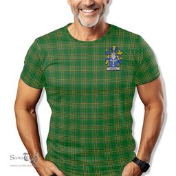 ScotsTee Shop Irish Devlin Coat of Arms Family Crest Ireland T Shirt Irish National Tartan Irish County T Shirt