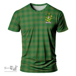 ScotsTee Shop Irish Crotty Coat of Arms Family Crest Ireland T Shirt Irish National Tartan Irish County T Shirt