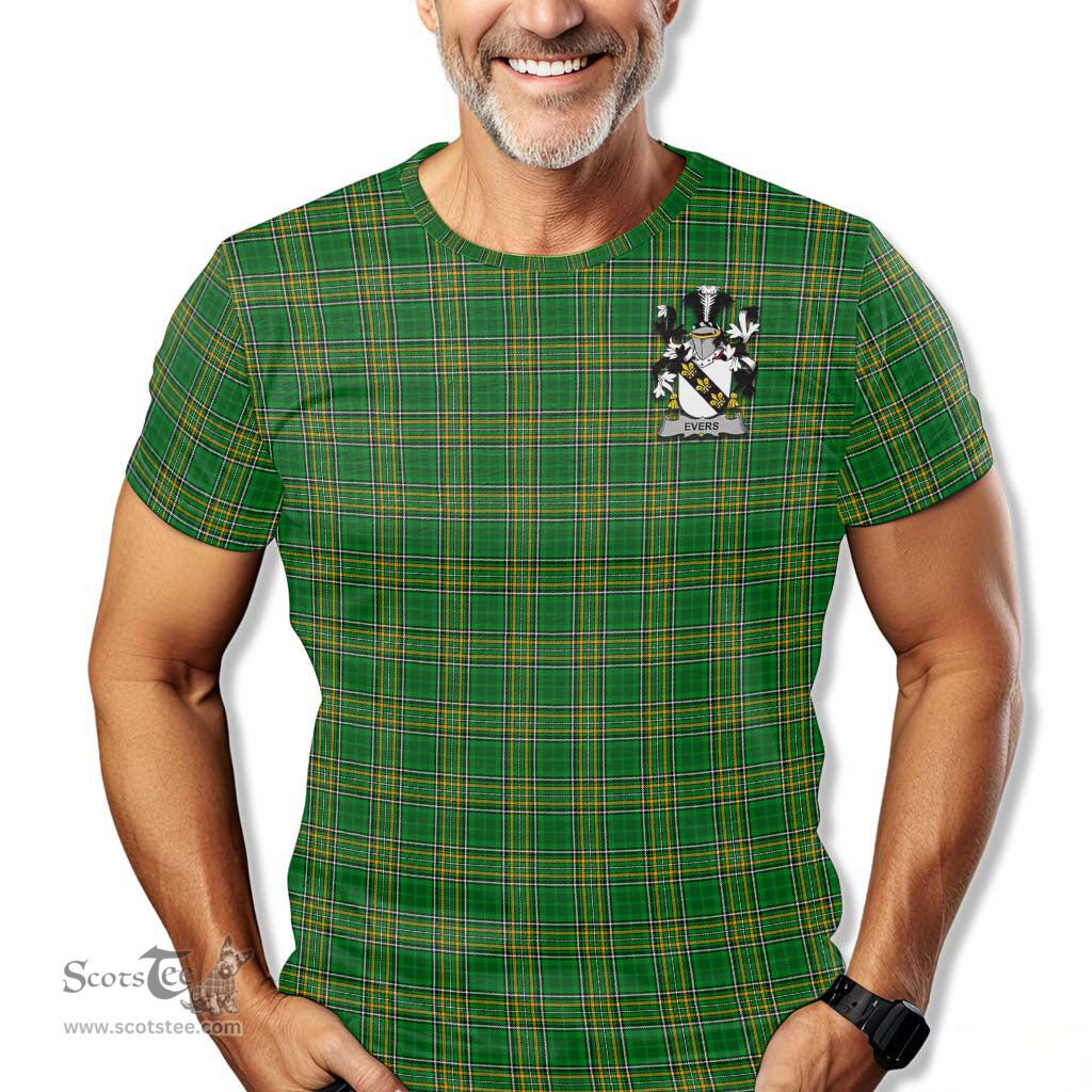 ScotsTee Shop Irish Evers Coat of Arms Family Crest Ireland T Shirt Irish National Tartan Irish County T Shirt