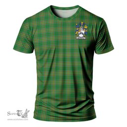 ScotsTee Shop Irish Eardley Coat of Arms Family Crest Ireland T Shirt Irish National Tartan Irish County T Shirt