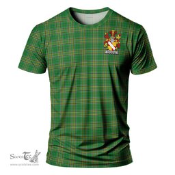 ScotsTee Shop Irish Fitz-Nicol Coat of Arms Family Crest Ireland T Shirt Irish National Tartan Irish County T Shirt