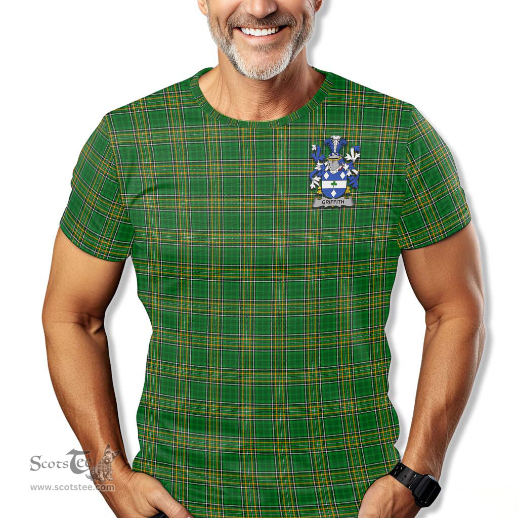 ScotsTee Shop Irish Griffith Coat of Arms Family Crest Ireland T Shirt Irish National Tartan Irish County T Shirt