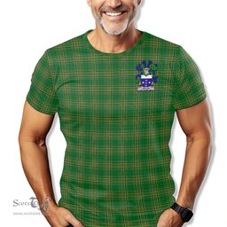 ScotsTee Shop Irish Dolan Coat of Arms Family Crest Ireland T Shirt Irish National Tartan Irish County T Shirt