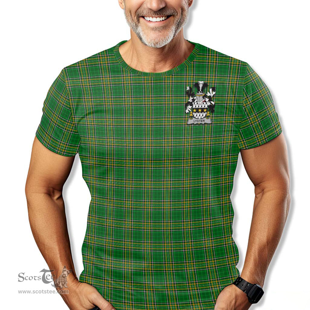 ScotsTee Shop Irish Lyster Coat of Arms Family Crest Ireland T Shirt Irish National Tartan Irish County T Shirt