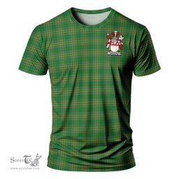 ScotsTee Shop Irish Perceval Coat of Arms Family Crest Ireland T Shirt Irish National Tartan Irish County T Shirt