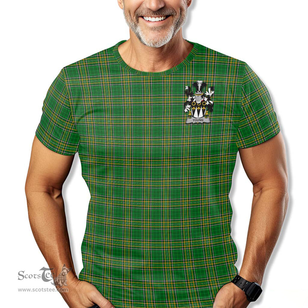 ScotsTee Shop Irish Young Coat of Arms Family Crest Ireland T Shirt Irish National Tartan Irish County T Shirt