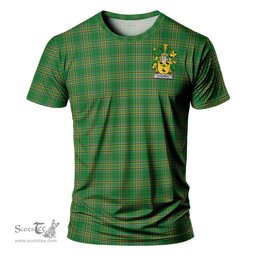 ScotsTee Shop Irish Starkey Coat of Arms Family Crest Ireland T Shirt Irish National Tartan Irish County T Shirt