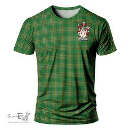ScotsTee Shop Irish Vigors Coat of Arms Family Crest Ireland T Shirt Irish National Tartan Irish County T Shirt