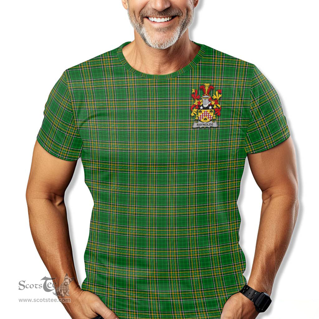 ScotsTee Shop Irish Raynolds Coat of Arms Family Crest Ireland T Shirt Irish National Tartan Irish County T Shirt