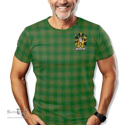 ScotsTee Shop Irish Walpole Coat of Arms Family Crest Ireland T Shirt Irish National Tartan Irish County T Shirt