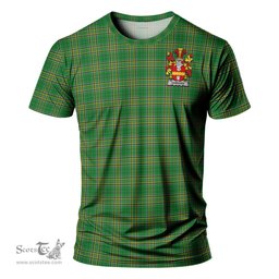 ScotsTee Shop Irish Ramsden Coat of Arms Family Crest Ireland T Shirt Irish National Tartan Irish County T Shirt