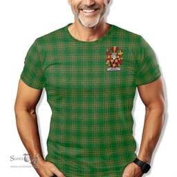 ScotsTee Shop Irish Wiggat Coat of Arms Family Crest Ireland T Shirt Irish National Tartan Irish County T Shirt