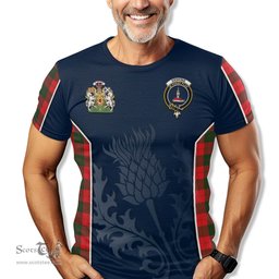 ScotsTee Shop Scottish Erskine Modern Clan Scottish Crest and Scottish Thistle Sport Tartan T Shirt