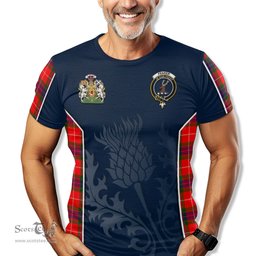 ScotsTee Shop Scottish Fraser Modern Clan Scottish Crest and Scottish Thistle Sport Tartan T Shirt