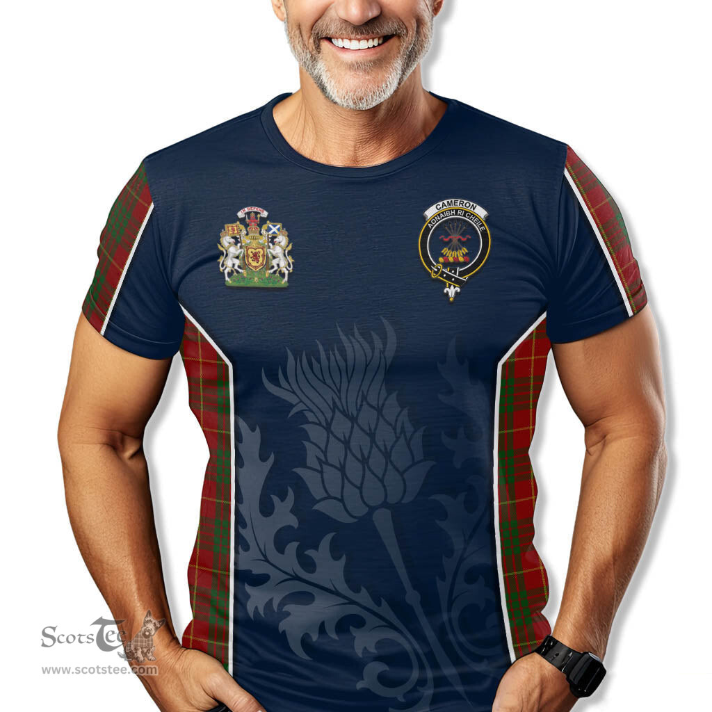 ScotsTee Shop Scottish Cameron Clan Scottish Crest and Scottish Thistle Sport Tartan T Shirt