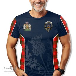 ScotsTee Shop Scottish Cameron Modern Clan Scottish Crest and Scottish Thistle Sport Tartan T Shirt