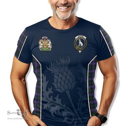 ScotsTee Shop Scottish Hunter Modern Clan Scottish Crest and Scottish Thistle Sport Tartan T Shirt