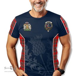 ScotsTee Shop Scottish MacBain Clan Scottish Crest and Scottish Thistle Sport Tartan T Shirt