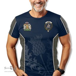 ScotsTee Shop Scottish Haig Clan Scottish Crest and Scottish Thistle Sport Tartan T Shirt