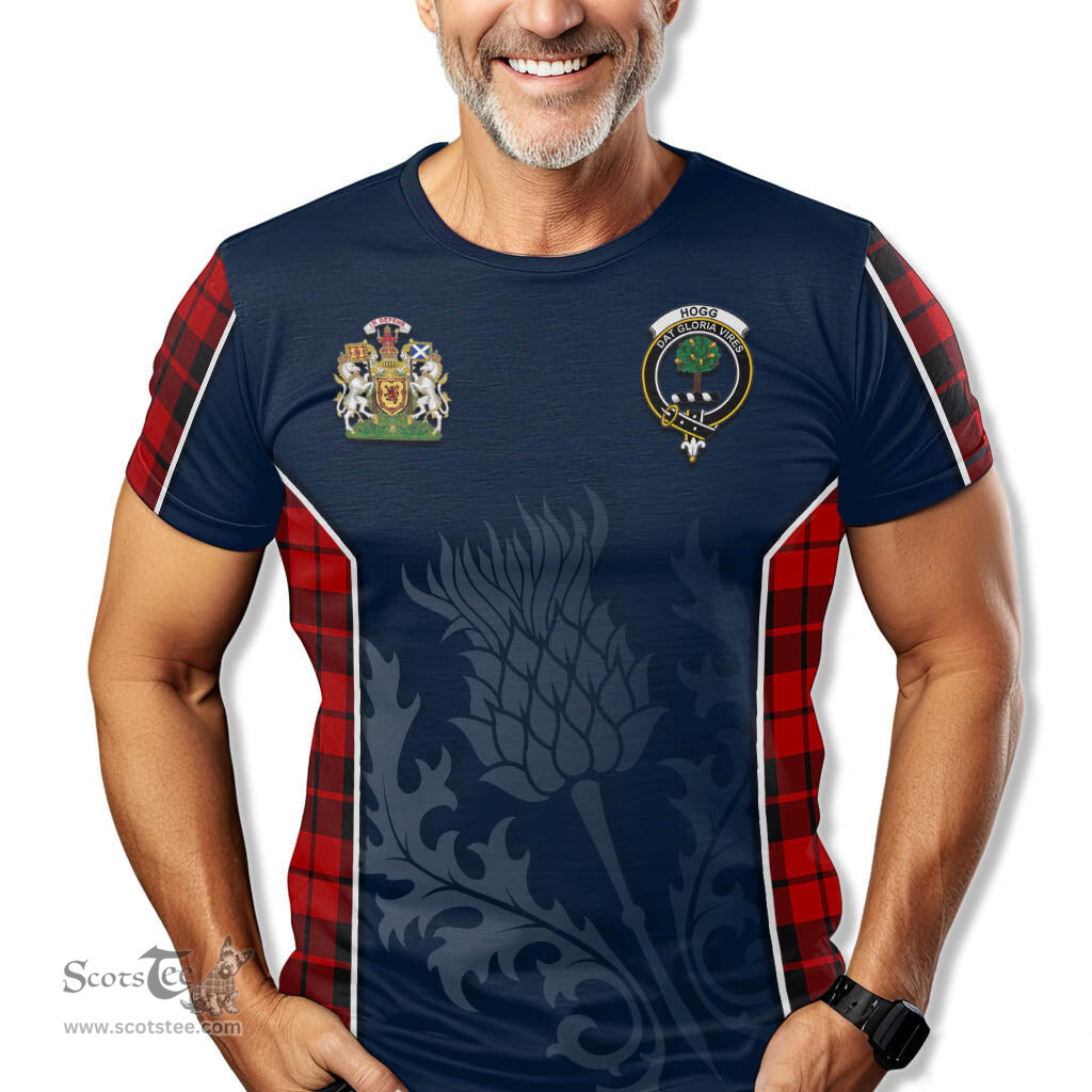 ScotsTee Shop Scottish Hogg Clan Scottish Crest and Scottish Thistle Sport Tartan T Shirt