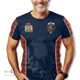 ScotsTee Shop Scottish MacFie Modern Clan Scottish Crest and Scottish Thistle Sport Tartan T Shirt