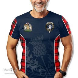 ScotsTee Shop Scottish Ramsay Modern Clan Scottish Crest and Scottish Thistle Sport Tartan T Shirt