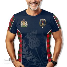 ScotsTee Shop Scottish Rattray Modern Clan Scottish Crest and Scottish Thistle Sport Tartan T Shirt