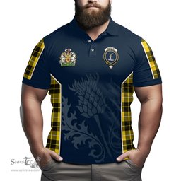 ScotsTee Shop Scottish Barclay Dress Modern Clan Scottish Crest and Scottish Thistle Sport Tartan Polo Shirt